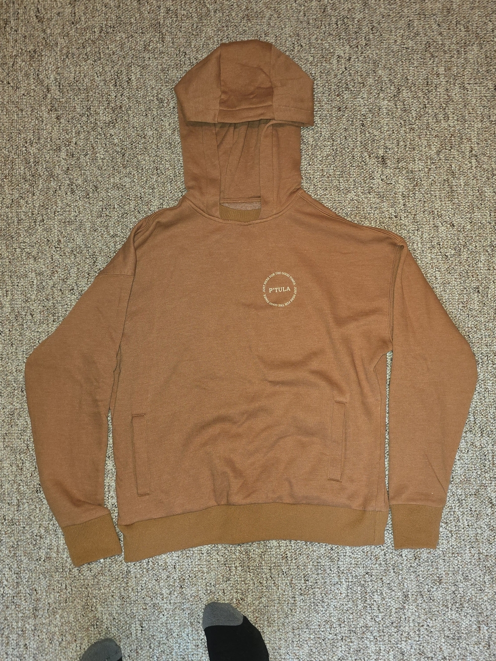 P'tula Caramel Brown Logo Hoodie